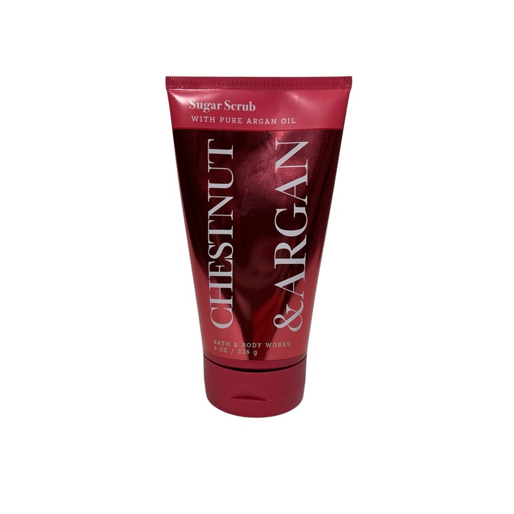 Bath & Body Works Chestnut & Argan Sugar Scrub 8 oz Exfoliating Scrub Argan Oil
